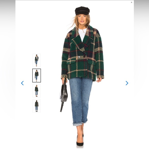 On Parle De Vous Wool Plaid Coat - Picture 2 of 7